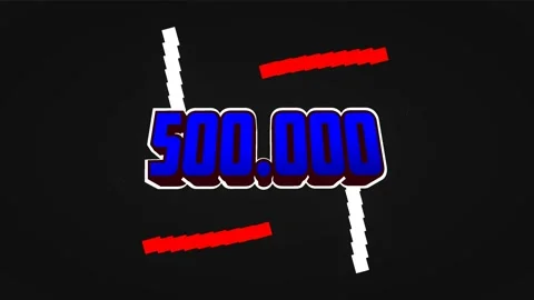 Number five hundred thousand, blue, volumetric, 3d, transition from green to Stock Footage 164319249