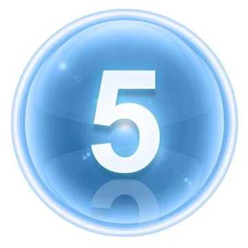 Number five icon ice, isolated on white background Иллюстрация