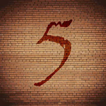 Number five icon symbol Flat modern web design with long shadow and space for Stock Illustration