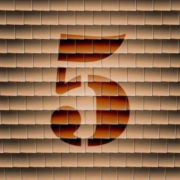 Number five icon symbol Flat modern web design with long shadow and space for Stock Illustration