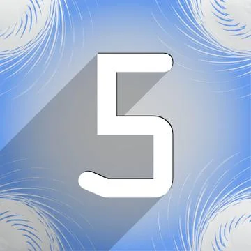 Number five icon symbol Flat modern web design with long shadow and space for Stock Illustration