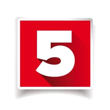 Number five label or number icon Stock Illustration