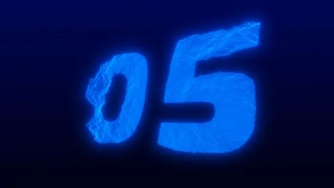 Number five made of abstract glowing particles イラスト素材