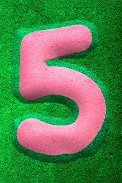 Number Five in Pink Stock Illustration