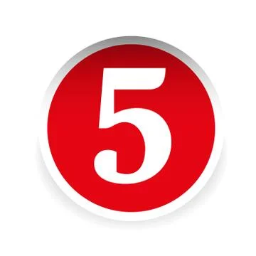 Number five red label vector Stock Illustration