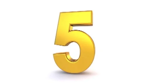 Number Five - Rotating and Appearing Stock Footage 8600947