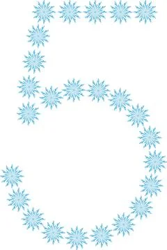 Number five From Snowflakes Stock Illustration