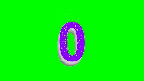 Number Floating on Chroma Key for Compositing Video stock 336898944