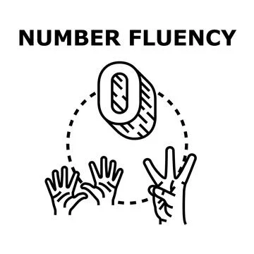 Number fluency learning counting and mathematical skills 스톡 일러스트