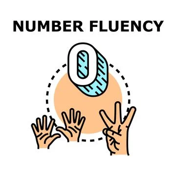 Number fluency learning counting and mathematical skills 库存插图