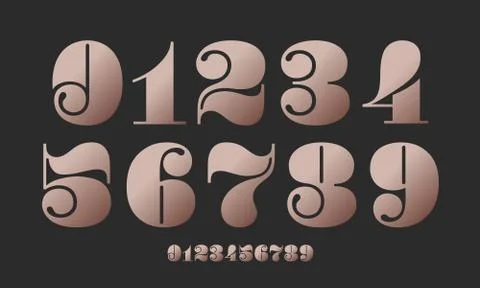 Number font. Font of numbers in classical french didot style Illustrazione stock
