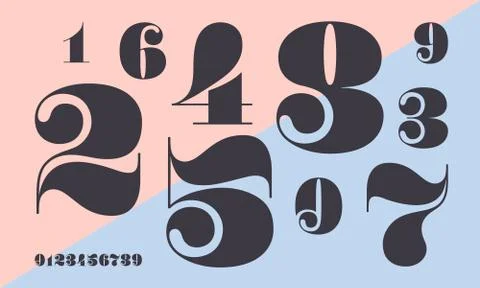 Number font. Font of numbers in classical french didot style Stock Illustration