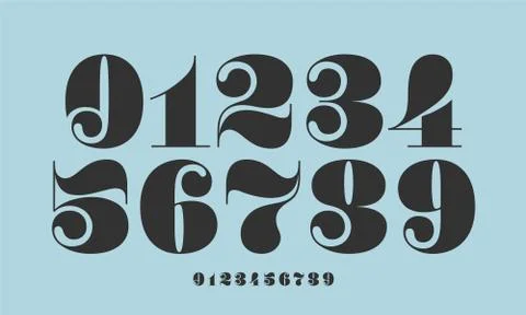 Number font. Font of numbers in classical french didot style Stock Illustration