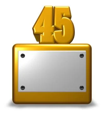 Number forty-five on socket - 3d rendering Stock Illustration