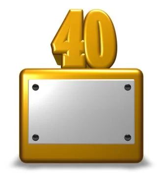 Number forty on socket - 3d rendering Stock Illustration