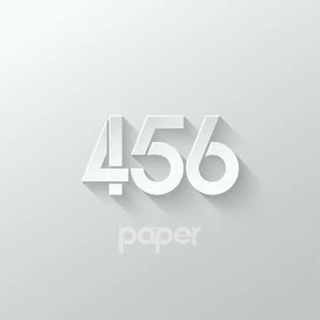 Number four 4 five 5 six 6 logo paper set Stock Illustration