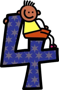 Number Four Boy Stock-Illustration