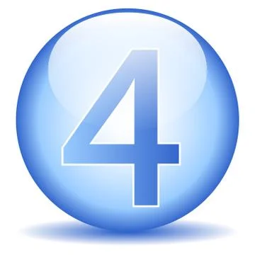 Number four button Ilustração Stock