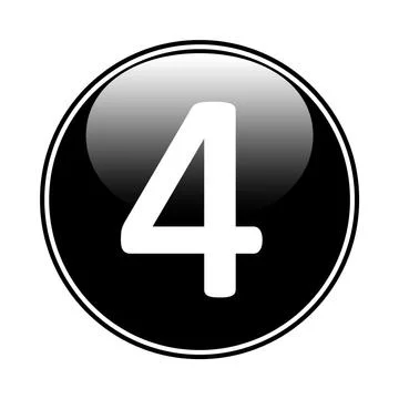 Number four button. Ilustração Stock