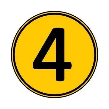 Number four button. Ilustração Stock
