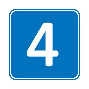 Number four button. Ilustração Stock