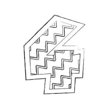 Number four comic style Illustrazione stock