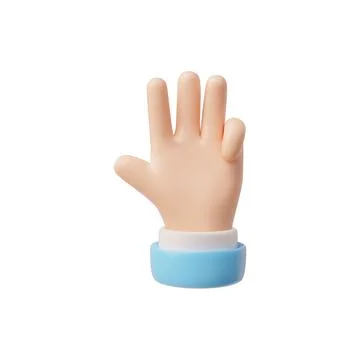Number four hand gesture 3D vector illustration Stockillustratie