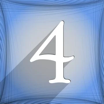 Number four icon symbol Flat modern web design with long shadow and space for Stock Illustration