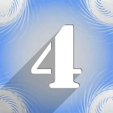 Number four icon symbol Flat modern web design with long shadow and space for Illustrazione stock