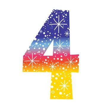 Number four Illustrazione stock