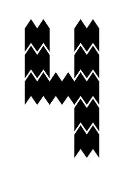 Number four Illustrazione stock