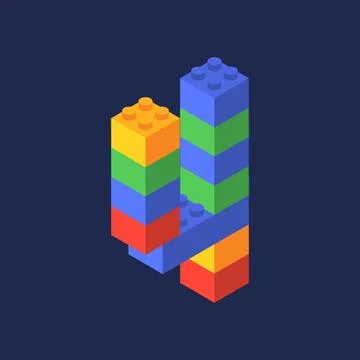 Number four in isometric. Color constructor イラスト素材