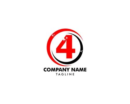 Number four logo, Logo 4 vector template Stock Illustration