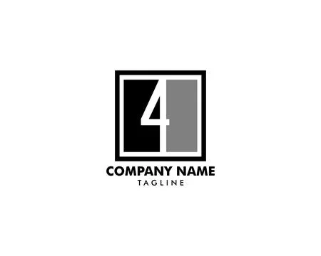 Number four logo, Logo 4 vector template Stock Illustration