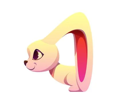 Number four math symbol as cute cartoon rabbit Stock Illustration