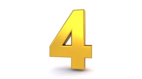 Number Four - Rotating and Appearing Stock Footage 8600878