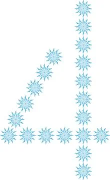 Number four From Snowflakes Stock Illustration