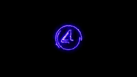 Number Four text animation 4K HD footage retro style animation perfect for outro Stock Footage 276636047