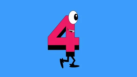 The number four is walking on the blue screen Stock-Footage 242745282