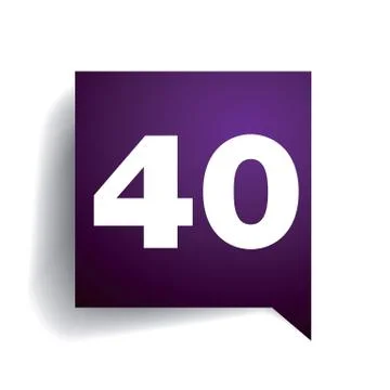 Number fourty speech bubble Stock Illustration