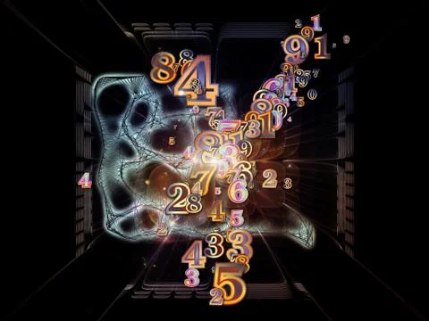 Number Fragments Stock Illustration