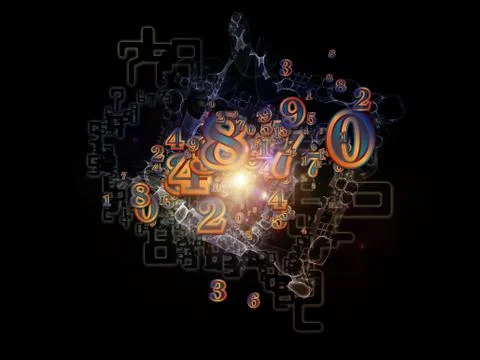 Number Fragments Stock Illustration