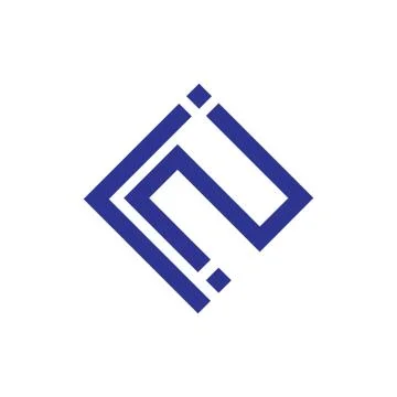 Number i2 square geometric logo vector Stock Illustration