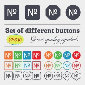Number icon. Set Flat modern. Big set of colorful, diverse, high-quality butt Illustrazione stock