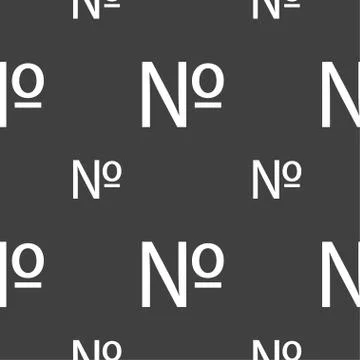 Number icon. Set Flat modern. Seamless pattern on a gray background. Vector Stock Illustration