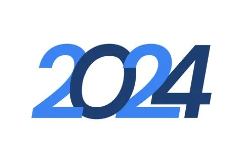 Number image design, 2024 logos, happy new year 2024 design, vector illustr.. イラスト素材