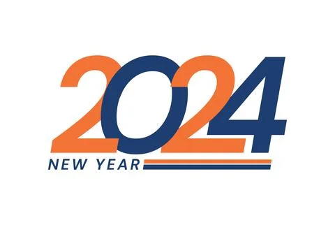 Number image design, logos, happy new year 2024 design, vector illustration Illustrazione stock
