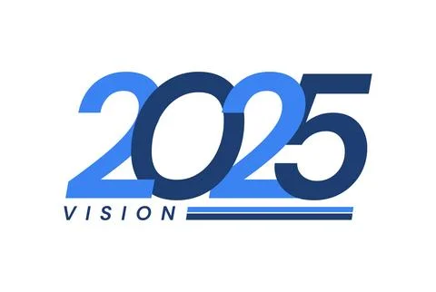 Number image design, vision 2025 logos, year design, vector illustration Stock Illustration
