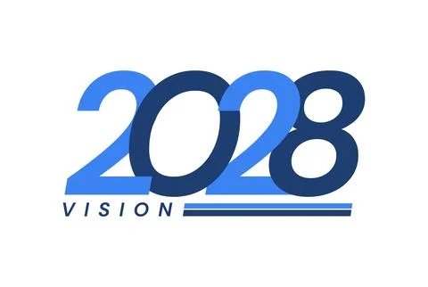Number image design, vision 2028 logos, year design, vector illustration Stock Illustration
