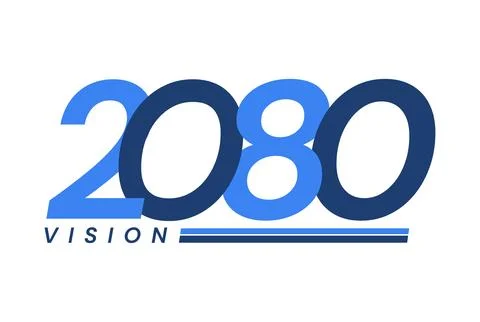 Number image design, vision 2080 logos, year design, vector illustration Stock Illustration